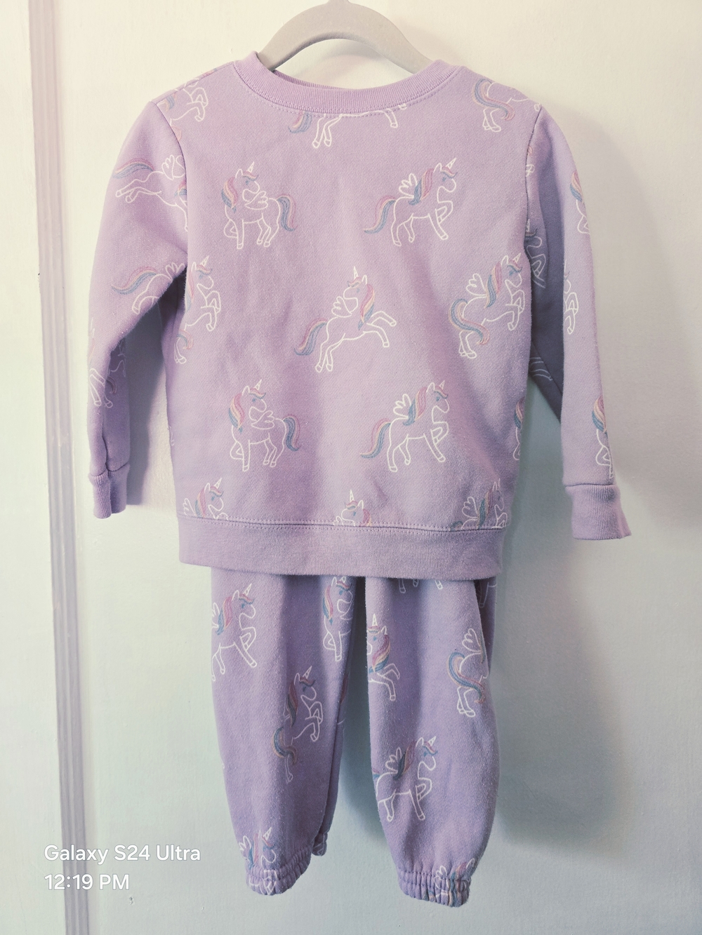 Kids Lavender Unicorn Jogger Set 24m